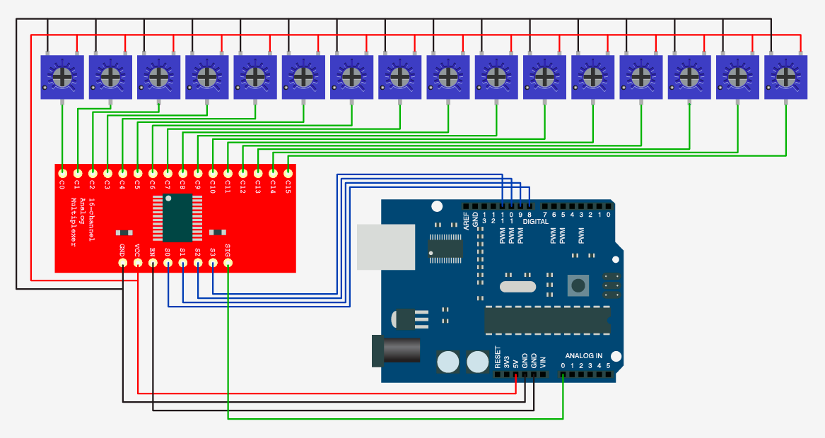 CD74HC4067 Module 16-channel - Connect
